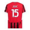 Maillot de Supporter AC Milan Jovic 15 Domicile 2024-25 Pour Enfant